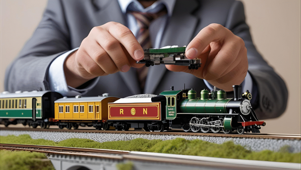 Model train scales with layout planning tools